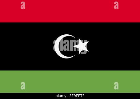Professional Libya flag image for global content travel visuals and cultural representation Stock Vector