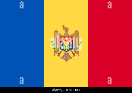 Moldova national flag image ideal for branding education and creative design applications Stock Vector