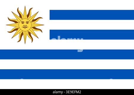 Uruguay national flag image ideal for branding education and creative design applications Stock Vector