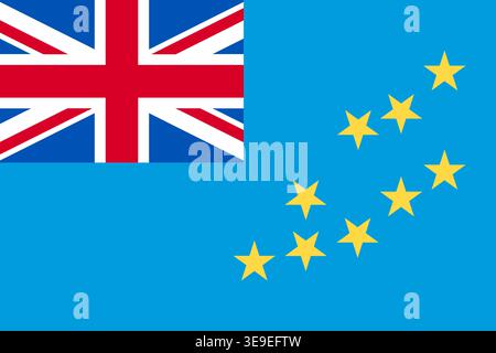 High quality Tuvalu flag image suitable for editorial education travel and digital design projects Stock Vector