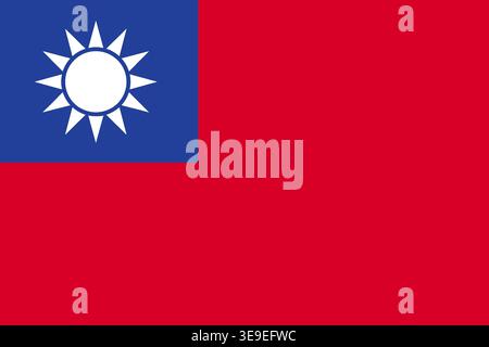 High quality Taiwan flag image suitable for editorial education travel and digital design projects Stock Vector