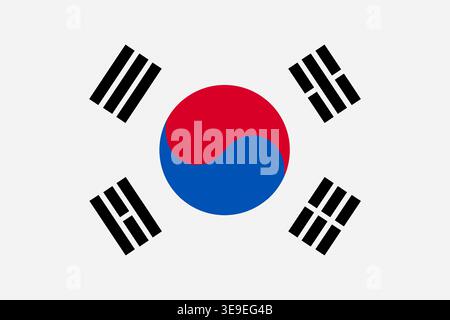 South Korea national flag image ideal for branding education and creative design applications Stock Vector