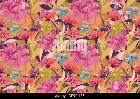 Vector floral seamless pattern Stock Vector