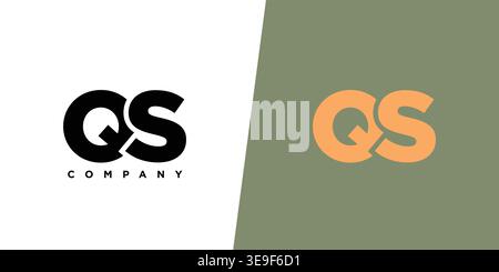 Trendy letter Q and S, QS logo design template. Minimal monogram initial based logotype for company identity. Stock Vector