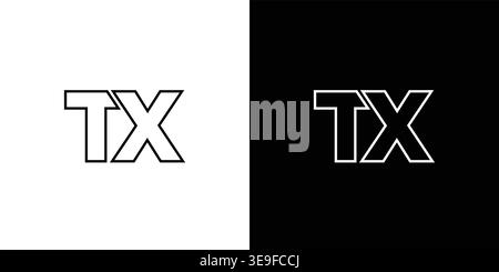 Trendy letter T and X, TX logo design template. Minimal monogram initial based logotype for company identity. Stock Vector