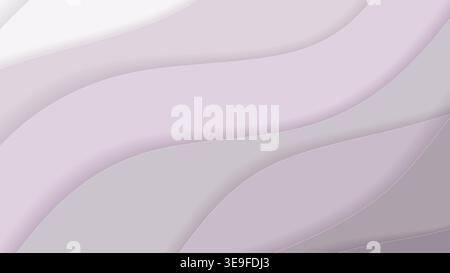 Minimalist Lavender Ash Background Abstract Paper Cut Waves in Muted Lilac and Grey Tones. Elegant Layered Vector Backdrop for Wellness and Beauty Stock Vector