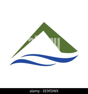 Clean and modern mountain icon design featuring sharp peaks, minimal lines, and scalable vector style. Perfect for branding, apps, maps, outdoor theme Stock Vector