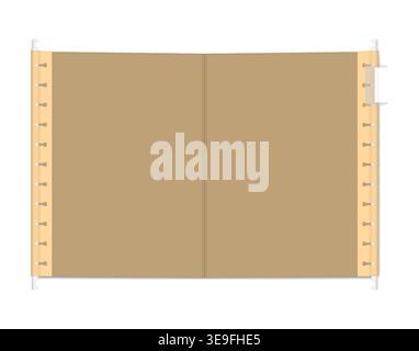 Open hanging folder with cut plastic tab and label insert, vector illustration Stock Vector