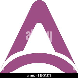 Modern purple letter A logo design with elegant abstract curve, minimalist monogram symbol isolated on white background for branding identity use Stock Vector