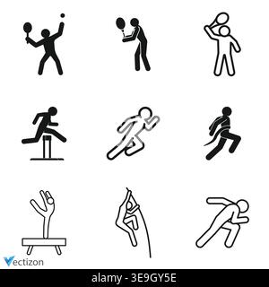 Sport vector line icon set. Contain linear outline icons Stock Vector