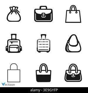 Bags Designs Icon Set. Vector Fashion Stock Vector