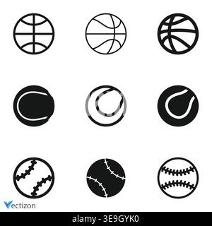 Sport balls icons set, vector illustration Stock Vector