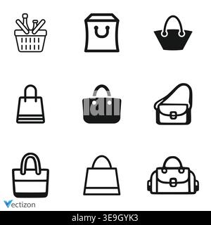 Bags Designs Icon Set. Vector Fashion Stock Vector