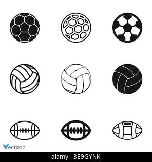 Sport balls icons set, vector illustration Stock Vector