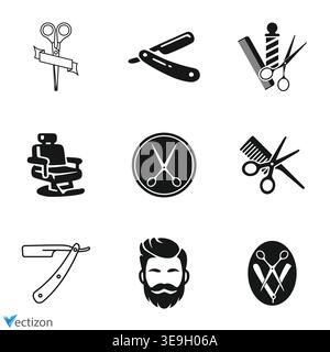 Barber shop icons vector illustration Stock Vector