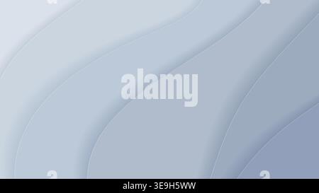 Minimalist Ice Grey Background Abstract Paper Cut Waves in Soft Blue and Steel Tones. Elegant 3D Layered Vector for Medical, Tech and Web Design Stock Vector
