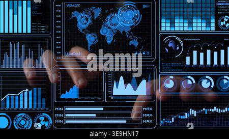 Data analytics and big data strategy for real-time analytics, predictive data modeling, business intelligence analytics, and data-driven decision Stock Photo