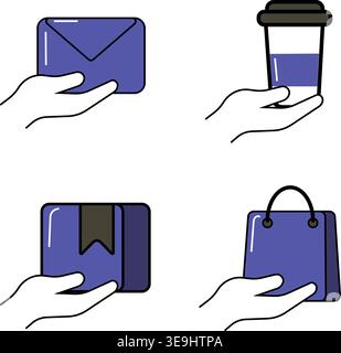 Delivery icons set. Shipping, courier and logistics symbols collection Stock Vector
