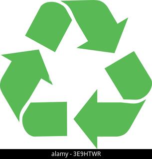 Green recycling triangle icon – eco arrows, reuse, sustainability symbol Stock Vector