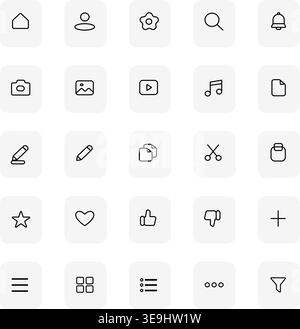 Information Icons Set Minimal UI Symbols Collection Stock Vector