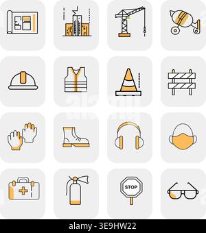 Icon Set Collection Minimal UI Symbols Pack Stock Vector