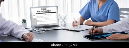 Online application form for brisk registration on the internet website Stock Photo