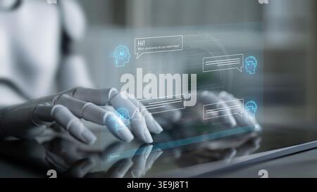 AI enhances chatbot interface by streamlining chatbot, communication, and AI support into one intelligent conversational platform Latch Stock Photo