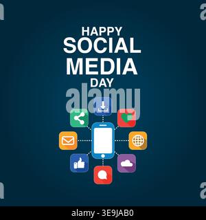 Social Media Day Vector Design Template stock illustration Social Media Icon, Social Media, Day, Vector, Group Of Objects Stock Vector