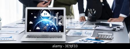 Cloud computing software for brisk remote work and personal data storage Stock Photo