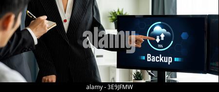 Backup Storage Data Internet Technology Business concept. Database storage cloud technology file data transfer sharing, cyber, big data information Stock Photo