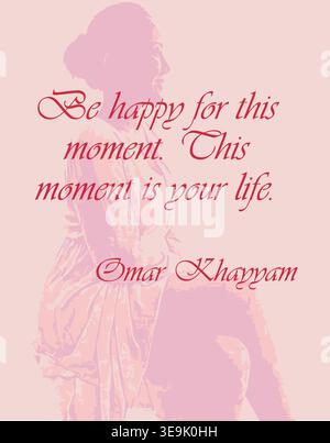 Inspiring life quotes from Omar Khayyam Stock Vector