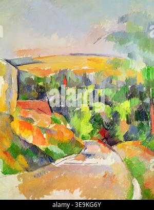 Paul Cezanne, River Bend, painting in oil on canvas, circa 1865 Stock ...