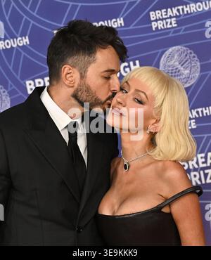 Matthew Rutler and Christina Aguilera at the 12th Breakthrough Prize ...