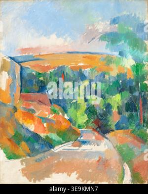 Paul Cezanne, River Bend, painting in oil on canvas, circa 1865 Stock ...