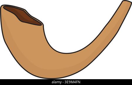 Shofar flat vector symbol isolated on background. Stock Vector