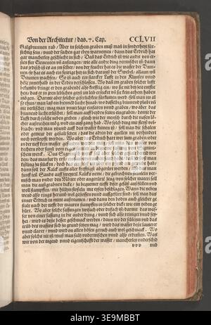 Marcus Vitruvius Pollio was a Roman architectural theorist whose work linked construction, engineering, and science. The archival image records a photographic reproduction of the 1548 German Vitruvius Teutsch printed in Nuremberg. Stock Photo