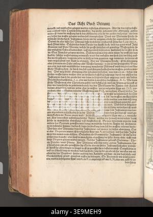 Marcus Vitruvius Pollio was a Roman author whose architectural writings from antiquity influenced Renaissance building practice. The archival image records a photographic reproduction of the 1548 Nuremberg printing of the German Vitruvius Teutsch, edited by Walther Hermann Ryff. Stock Photo