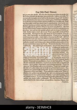 Marcus Vitruvius Pollio was the ancient Roman author of De architectura, a foundational architectural text. The archival image is a photographic reproduction of the 1548 German-language folio edited by Walther Hermann Ryff and printed by Johann Petreius in Nuremberg. Stock Photo