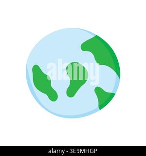 Minimal earth globe illustration ideal for eco branding, apps Stock Vector