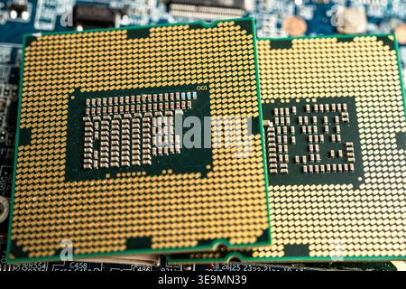 Central Processing Unit, CPU chip processor of computer mainboard, electronic technology. Stock Photo