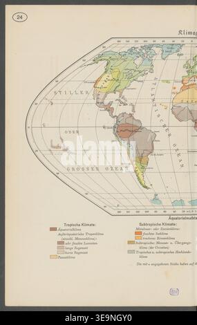 Der Brockhaus Atlas - die Welt Bild und Karte (1937) by F. A. Brockhaus in Leipzig is a comprehensive atlas that includes 670 maps, 840 images, and a name index. The archival image shows the cover and selected maps from the atlas. Stock Photo