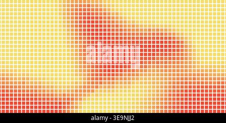 Colorful pixel mosaic gradient background made of square grid tiles. Abstract geometric digital pattern in vibrant spectrum colors. Stock Vector