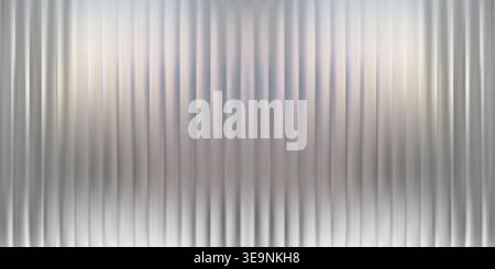 Frosted ice acrylic glass texture. Metal hologram reed backdrop. Flute laser silver ripple. Iridescent striation reflection square mirror. Aluminium Stock Vector