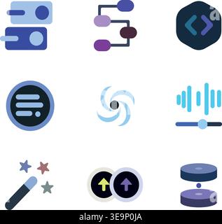 Modern UI Icon Set – User Interface Elements, App and Web Design Symbols Collection Stock Vector