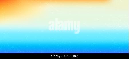 Abstract background with orange to blue transition and heavy grunge texture. Realistic dust and scratches create a vintage weathered look for summer p Stock Vector