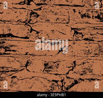 Aged brick masonry in warm sepia toned.Distressed grunge texture for rustic background, vintage labels and historical architectural design. High quali Stock Vector