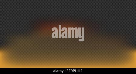 Broad golden orange light leak with a soft mountain like shape. Perfect for bottom placement to create a warm nostalgic glow and realistic summer sunl Stock Vector