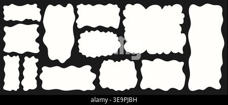 Mixed vertical and horizontal rough edge white rectangles forming flexible block layout, abstract grid for editorial pages, social media carousels and Stock Vector