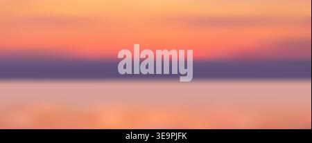 Soft background with blurred horizontal transition from warm peach to lavender and pale pink.Minimalist abstract gradient creates calm morning atmosph Stock Vector