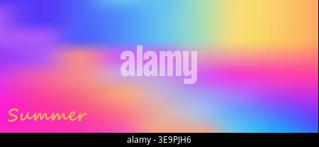 Vibrant abstract background with soft neon gradients and fluid light shapes. Bright colorful texture with summer rainbow waves for modern digital art Stock Vector